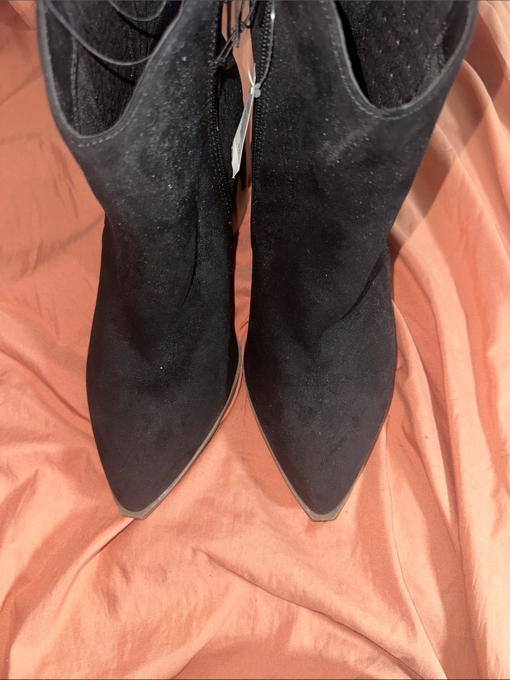 torrid Black Suede-Look Pointed Toe Ankle Booties